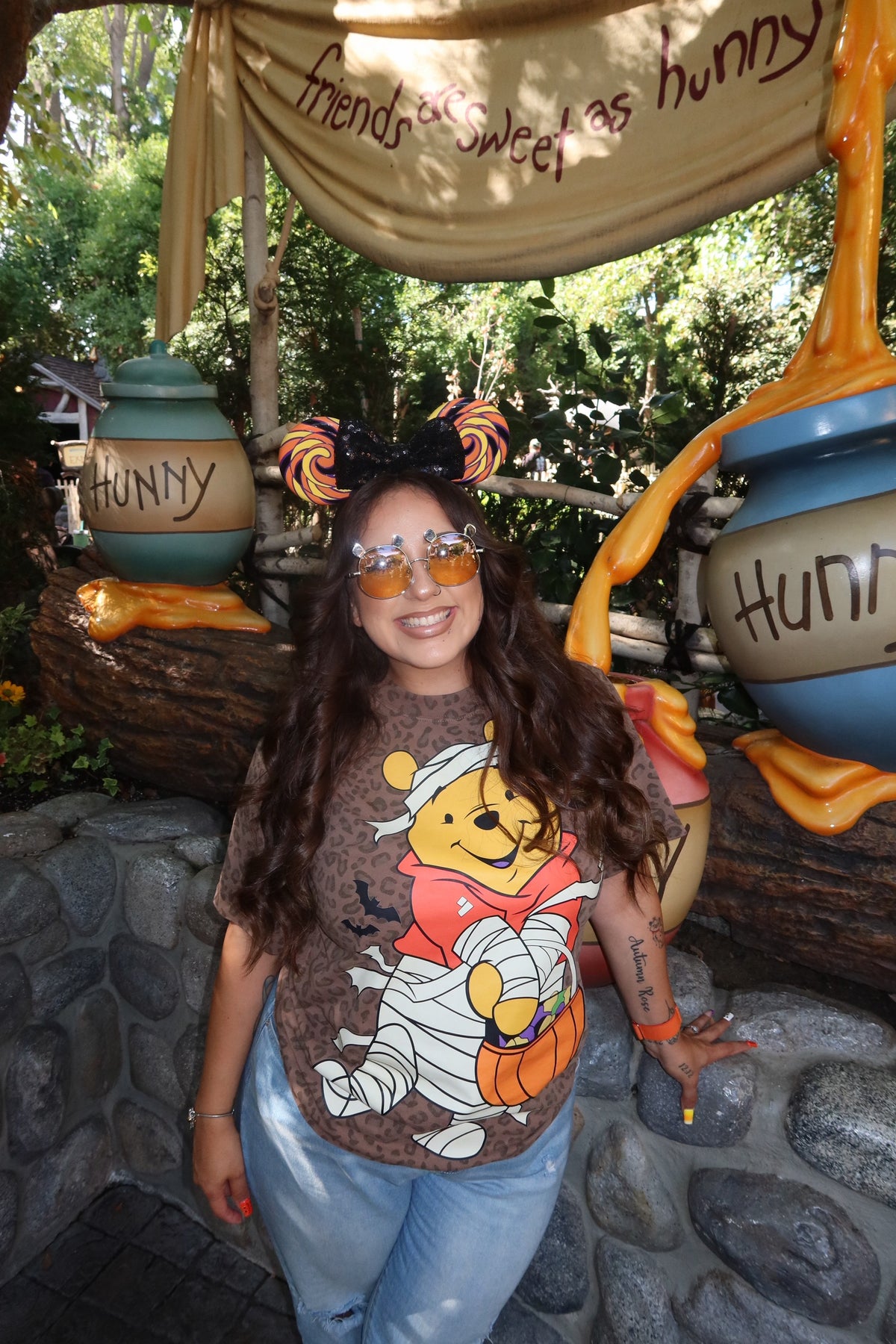 Spooky Hunny Bear Leopard Print Tee