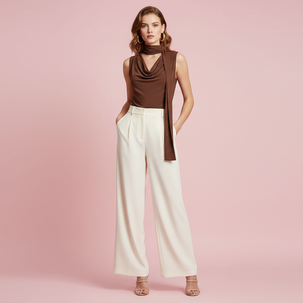 Draped Scarf Neck Top