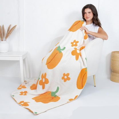Pumpkin & Floral Blanket
