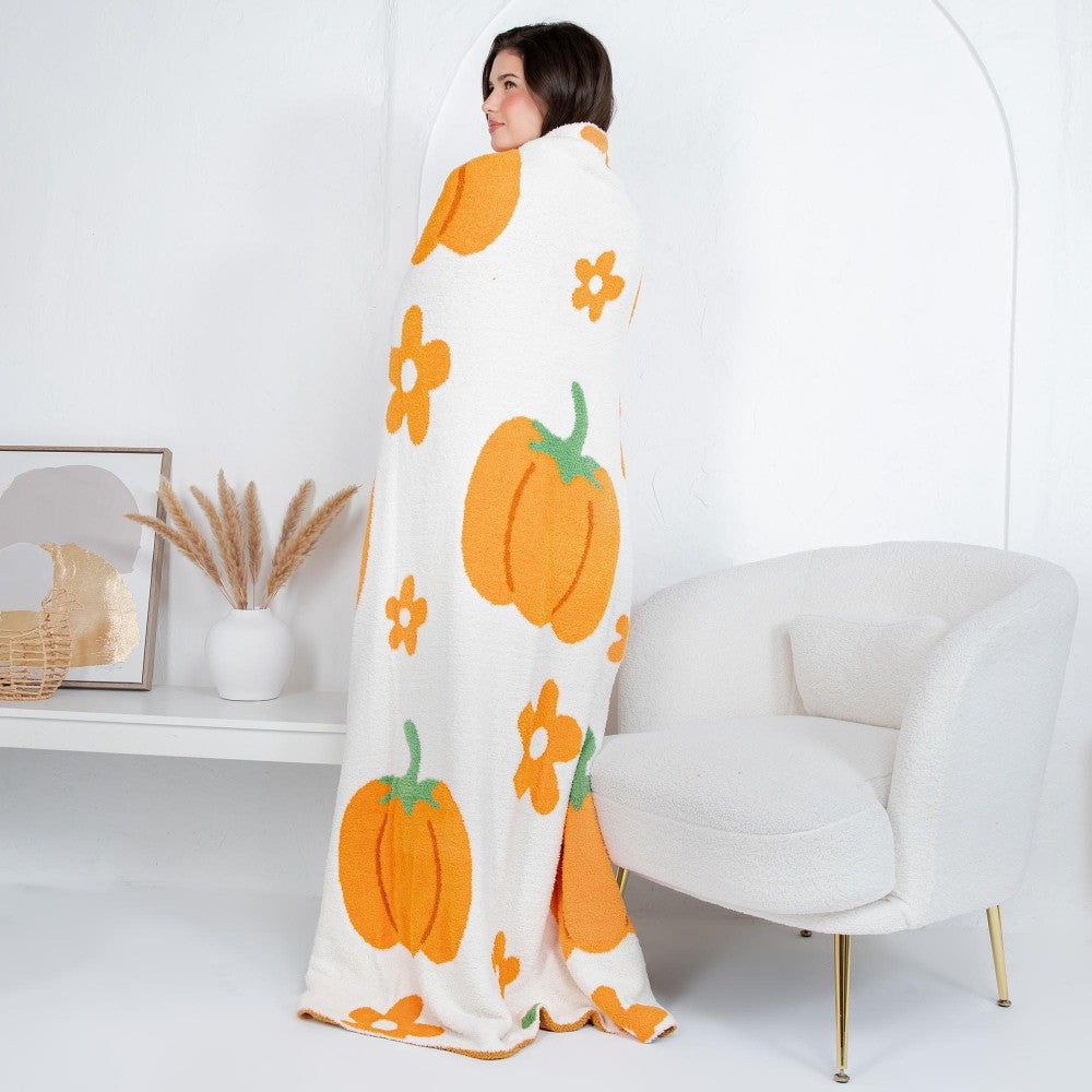 Pumpkin & Floral Blanket