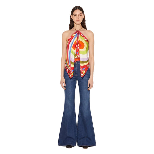 Iride Print Scarf Chain Top