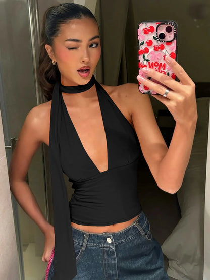 Plunge Tie Top