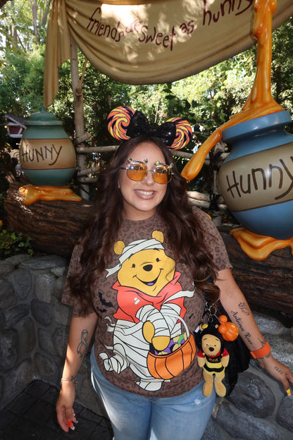 Spooky Hunny Bear Leopard Print Tee