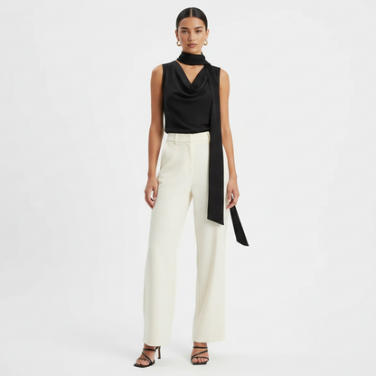 Draped Scarf Neck Top