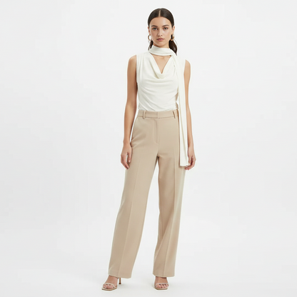 Draped Scarf Neck Top